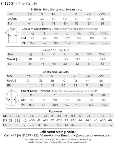 gucci xxxl|Clothing Size Chart .